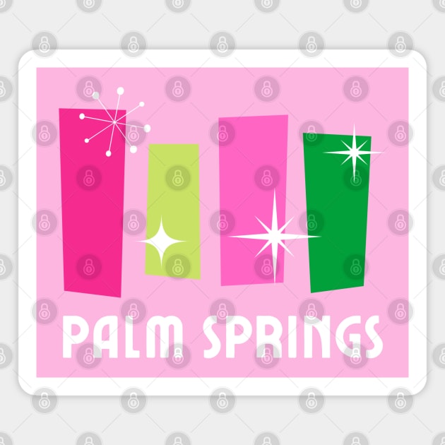 Palm Springs California Retro Vintage Magnet by MalibuSun